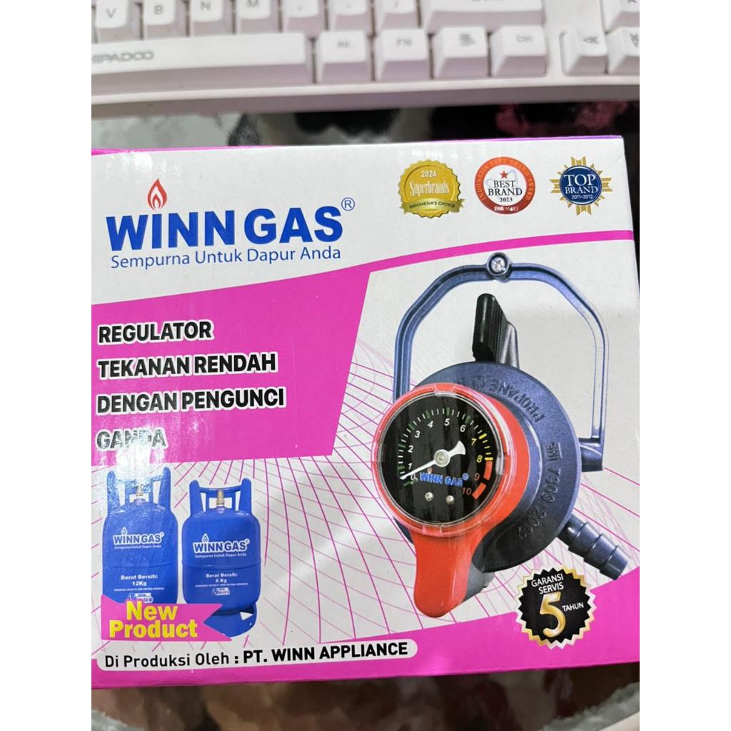 Regulator Gas W-900 M Baru Tekanan Rendah Pengunci Ganda Cocok Elpiji Besar Kecil 2kg