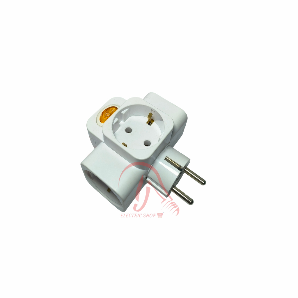 STEKER T ARDE SAKLAR SHUKAKU - COLOKAN 3 ARAH DENGAN SAKLAR / SHUKAKU STEKER ARDE T 8778S SWITCH SAK