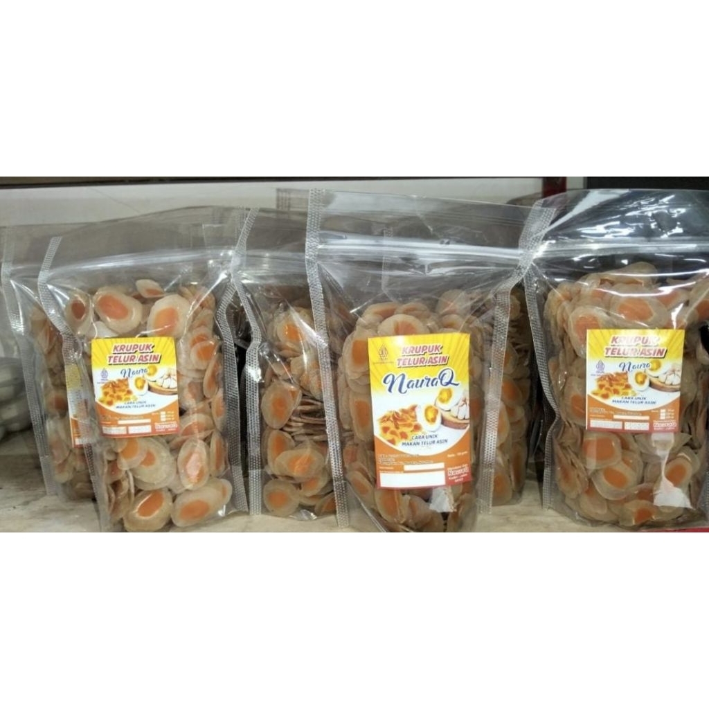 Belanja Murah Krecek Kerupuk Telor Asin (mentah) 250 gram - Cemilan Enak dan Gurih Krupuk Telur Asin