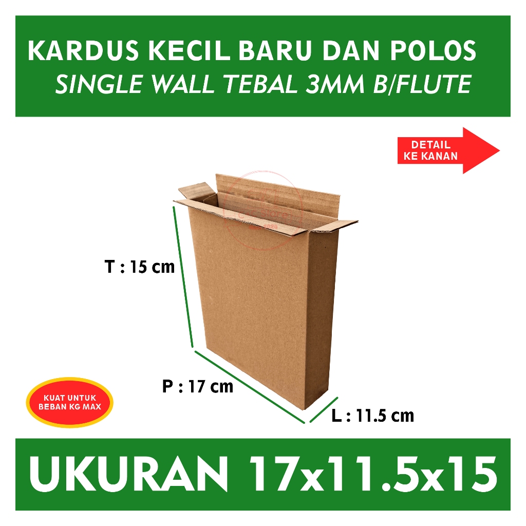 Kardus Box Karton Polos Packing 17.5x11.5x15