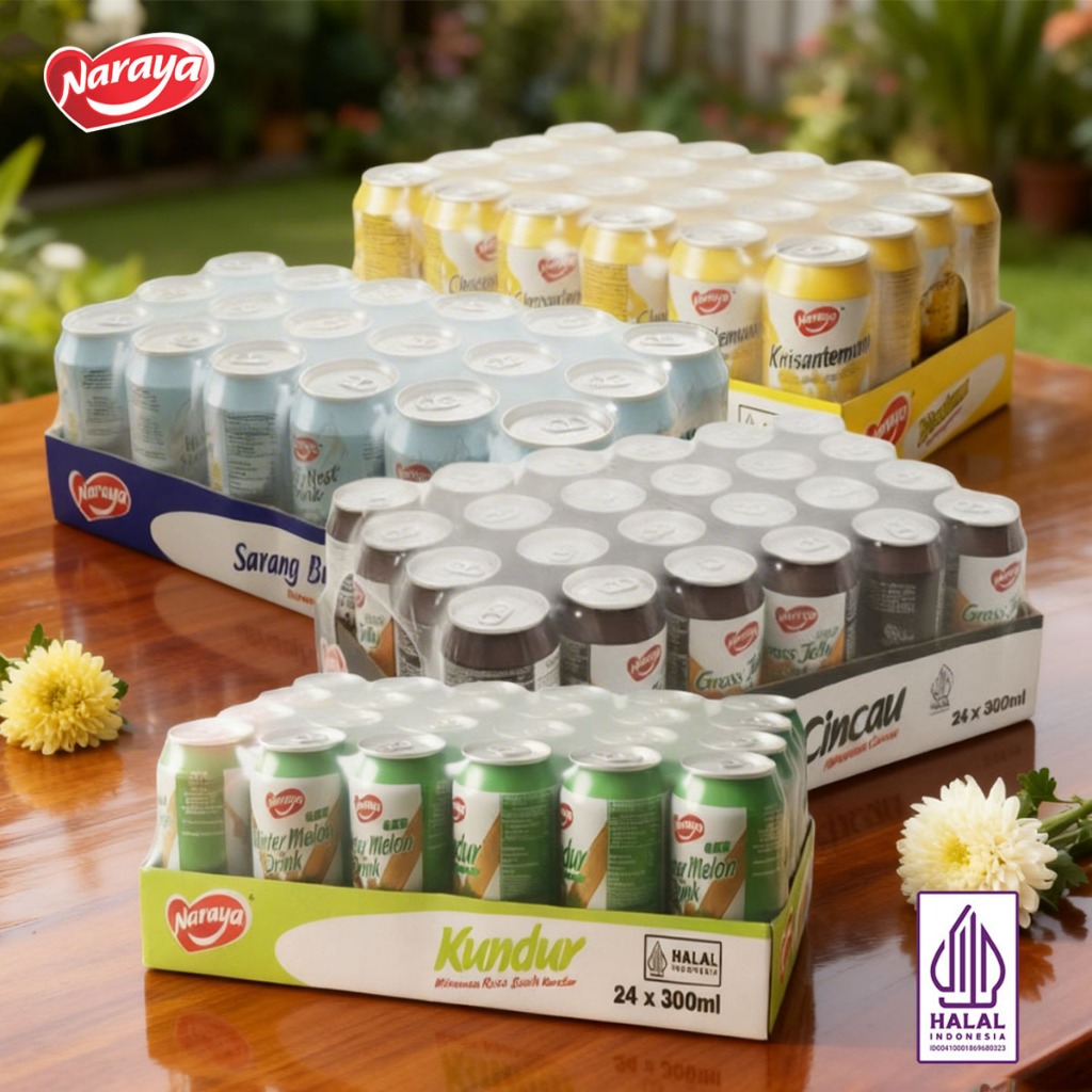 Naraya Minuman Kaleng Aneka Rasa 1 Karton Isi 24 x 300ml Rasa Sarang Burung Birds Nest Buah Kundur W