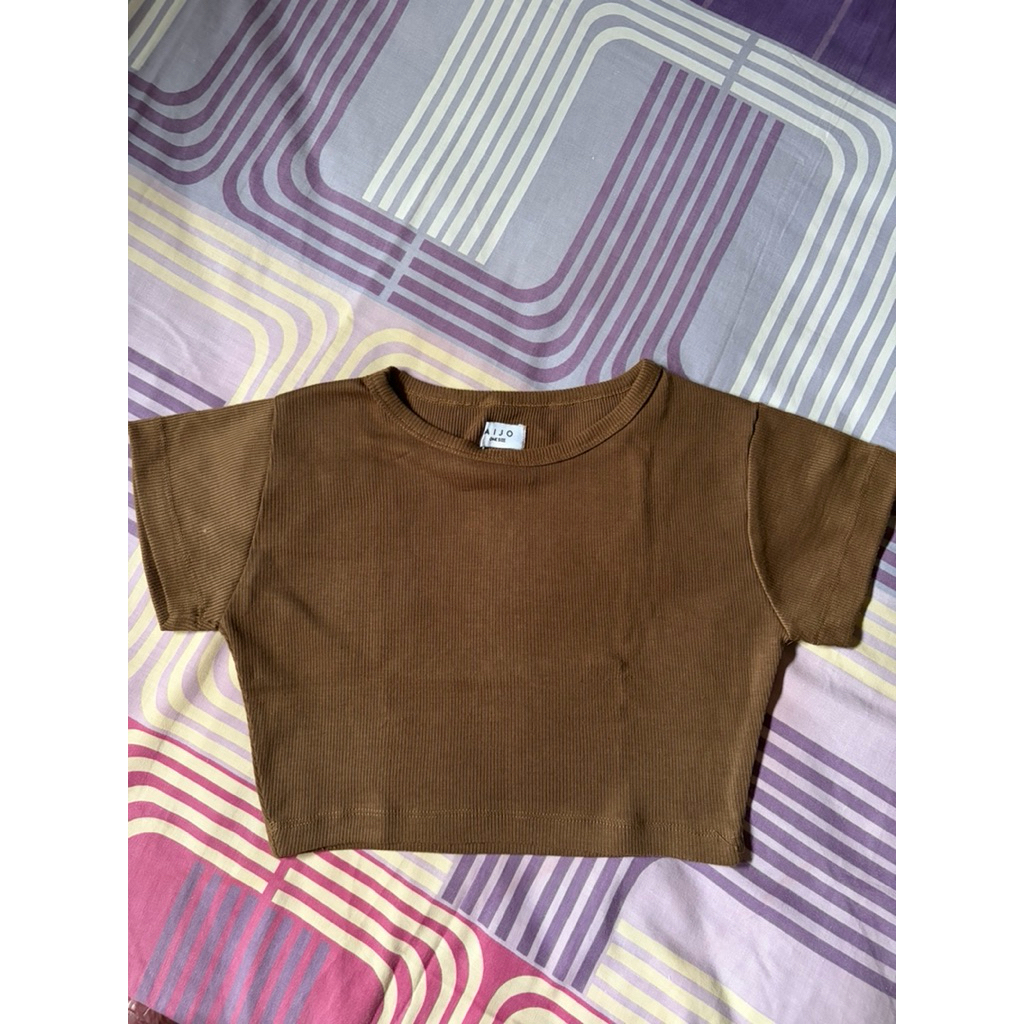 crop top aijo coklat