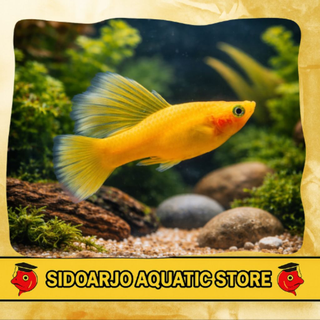 MINIMAL BELI 3 BOLEH BEDA JENIS PLATY VARIATUS YELLOW HIGHFIN / PLATY YELLOW BANANA PAKAN PELET MIKR