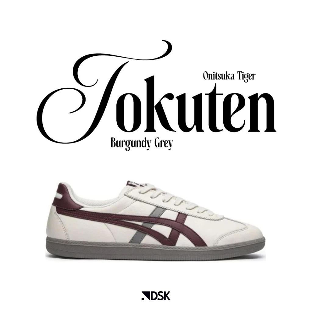 0nitsuka Tiger Tokuten Burgundy Grey 100% Original Sneakers Casual Pria Wanita Sepatu Ori Murah Sepa