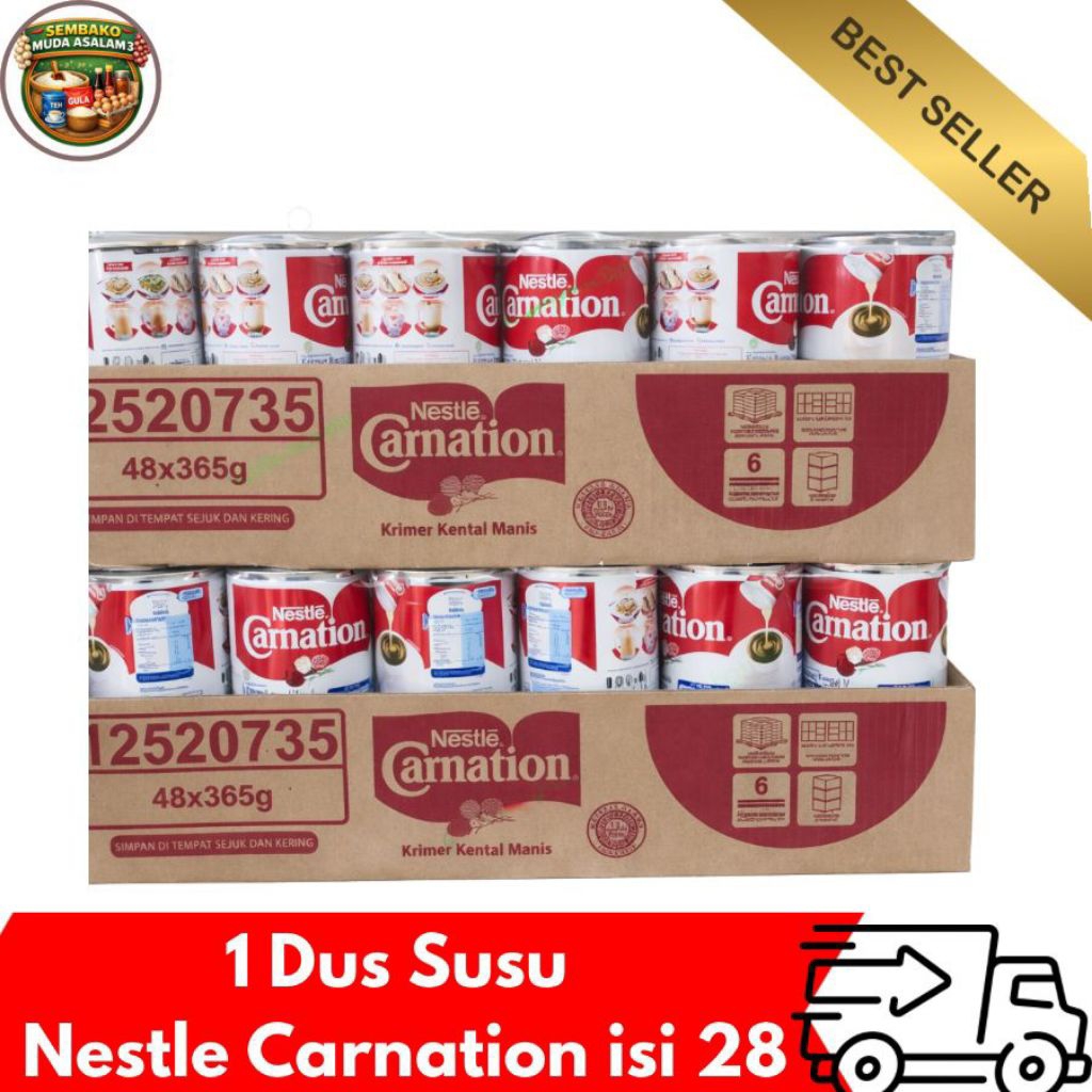 Susu Carnation Nestle Kemasan Kaleng 1 Dus isi 48 / Susu Kental Manis Carnation