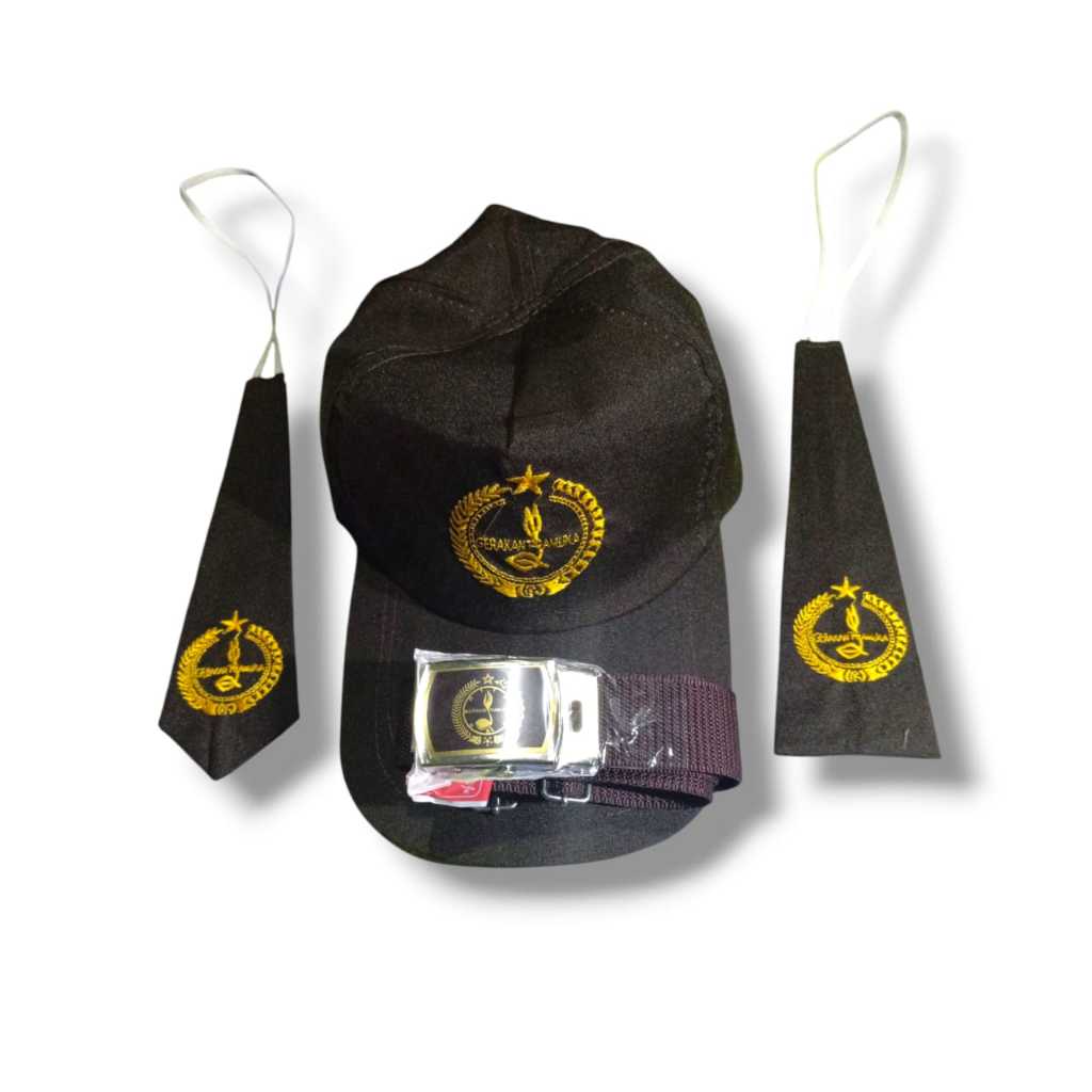 topi&dasi paket topi dasi dan sabuk pramuka logo bordir