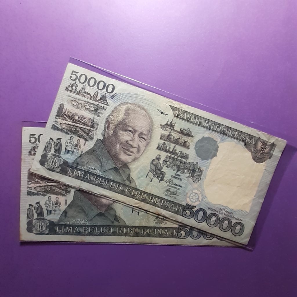 Uang kuno 50000 rupiah suharto