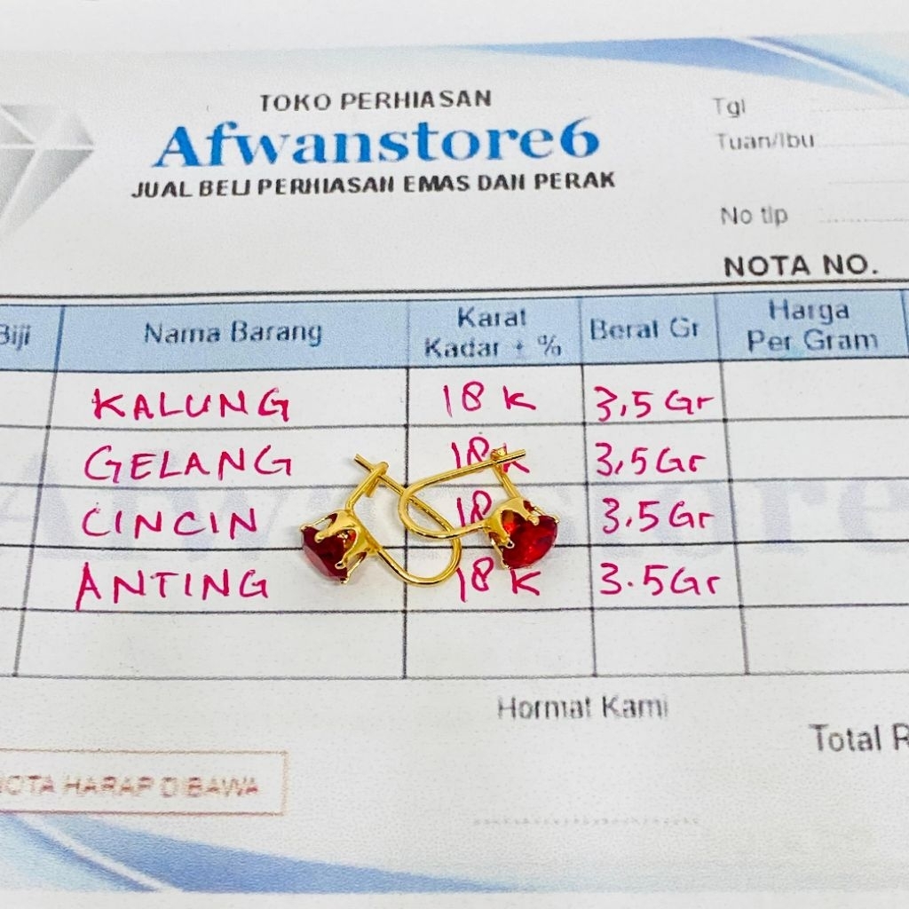 Anting Desi Perhiasan wanita dewasa berlapis emas muda