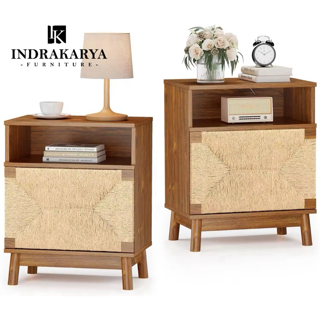 meja Nakas Pintu Anyaman Lum Kayu Jati Jepara