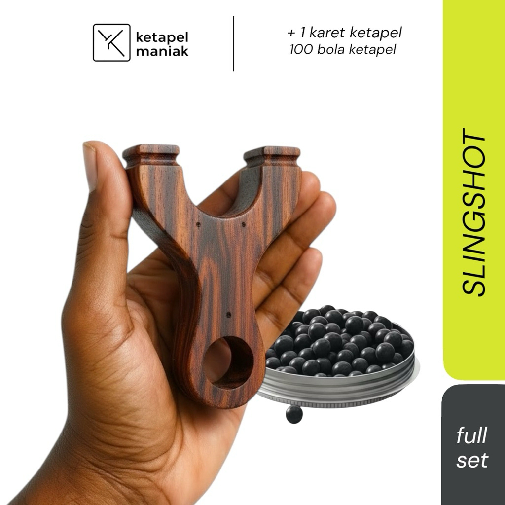 ketapel pocket biggr sonokeling ketapel kayu / ketapel hunting flat full set