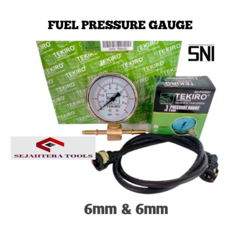 Tester fuel pump gauge Alat cek ukur tekanan bahan bakar motor injeksi fuel preassure gauge Tekiro
