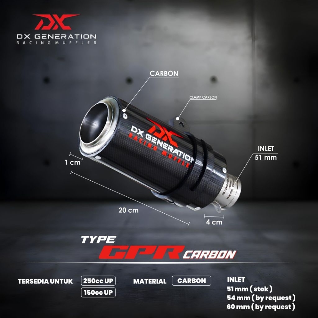 Knalpot DX Generation tipe GPR Carbon