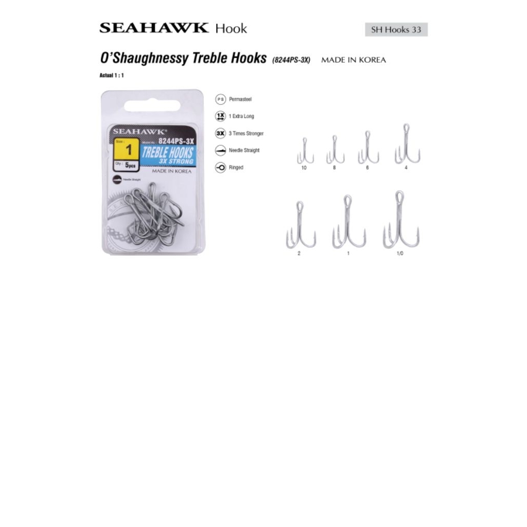Treble Hook Seahawk Made In Korea / Treble Hook Kotak