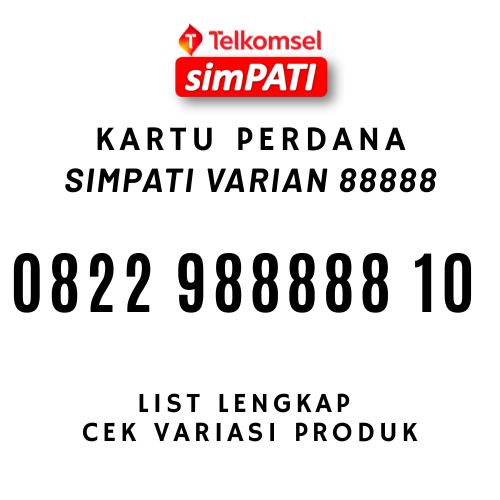 Kartu Perdana Telkomsel Simpati Cantik -  Cantik Telkomsel Jaringan 4G/5G Nomor Cantik Simpati - Kar