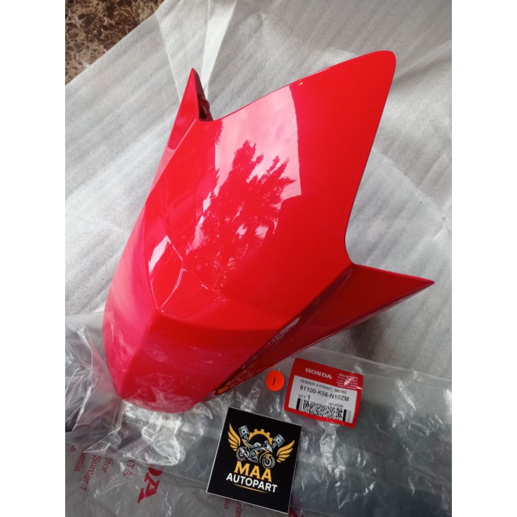 Fender A Front Spakbor Slebor Depan Supra GTR 150 Merah Terang Kilap Winning Red 61100K56N10ZM Asli