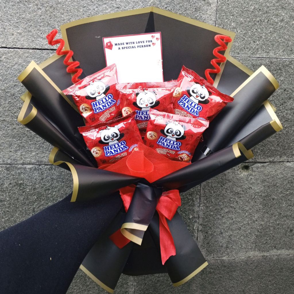 BUKET SNACK | BUKET HELLOPANDA | BUKET JAJAN | BUKET SNACK MURAH | BUKET MURAH SURABAYA | PAPERY.SBY