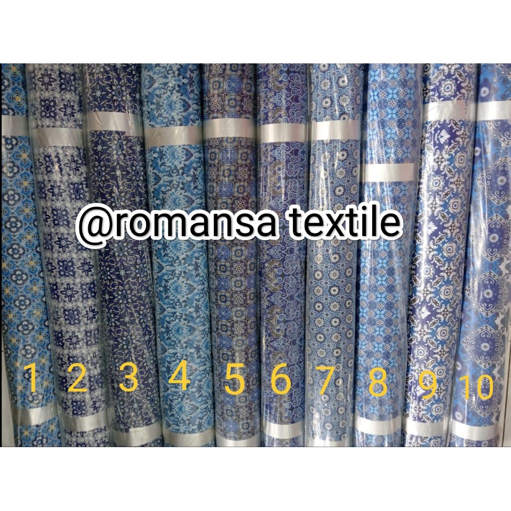 kain batik seragam sekolah series biru 1 roll/60 yar