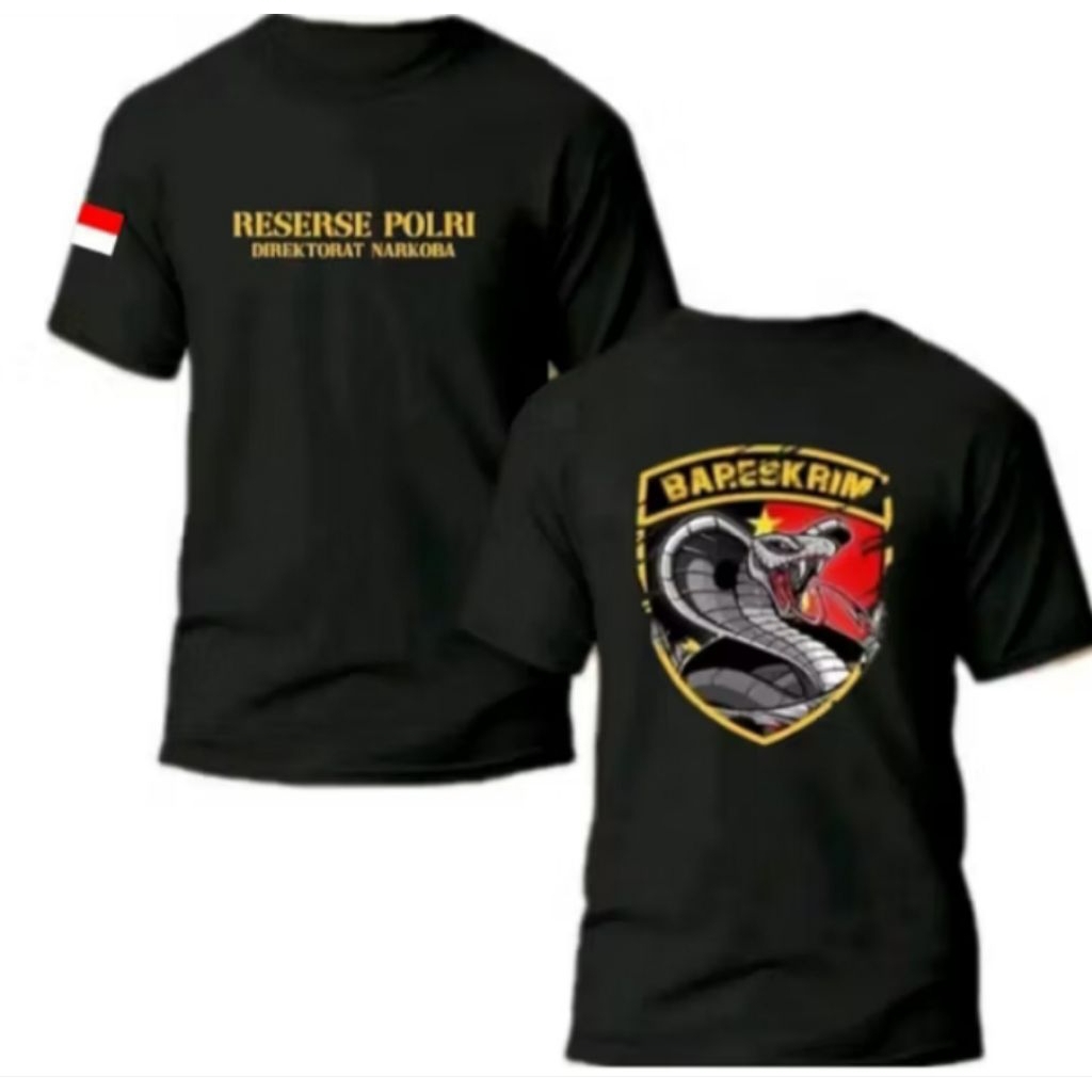 Kaos sablon bareskrim direktorat narkoba ular t-shirt distro unisex bahan adem