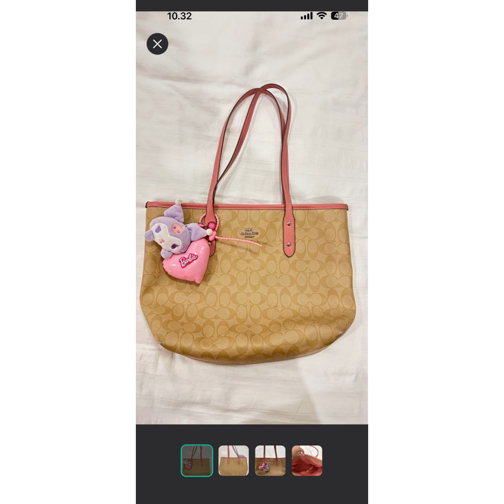 Coach City Zip Tote Bag in Signature Pink