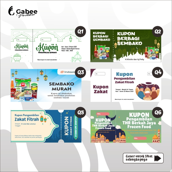 KUPON PENGAMBILAN ZAKAT FITRAH / PENGAMBILAN SEMBAKO / PENGAMBILAN THR