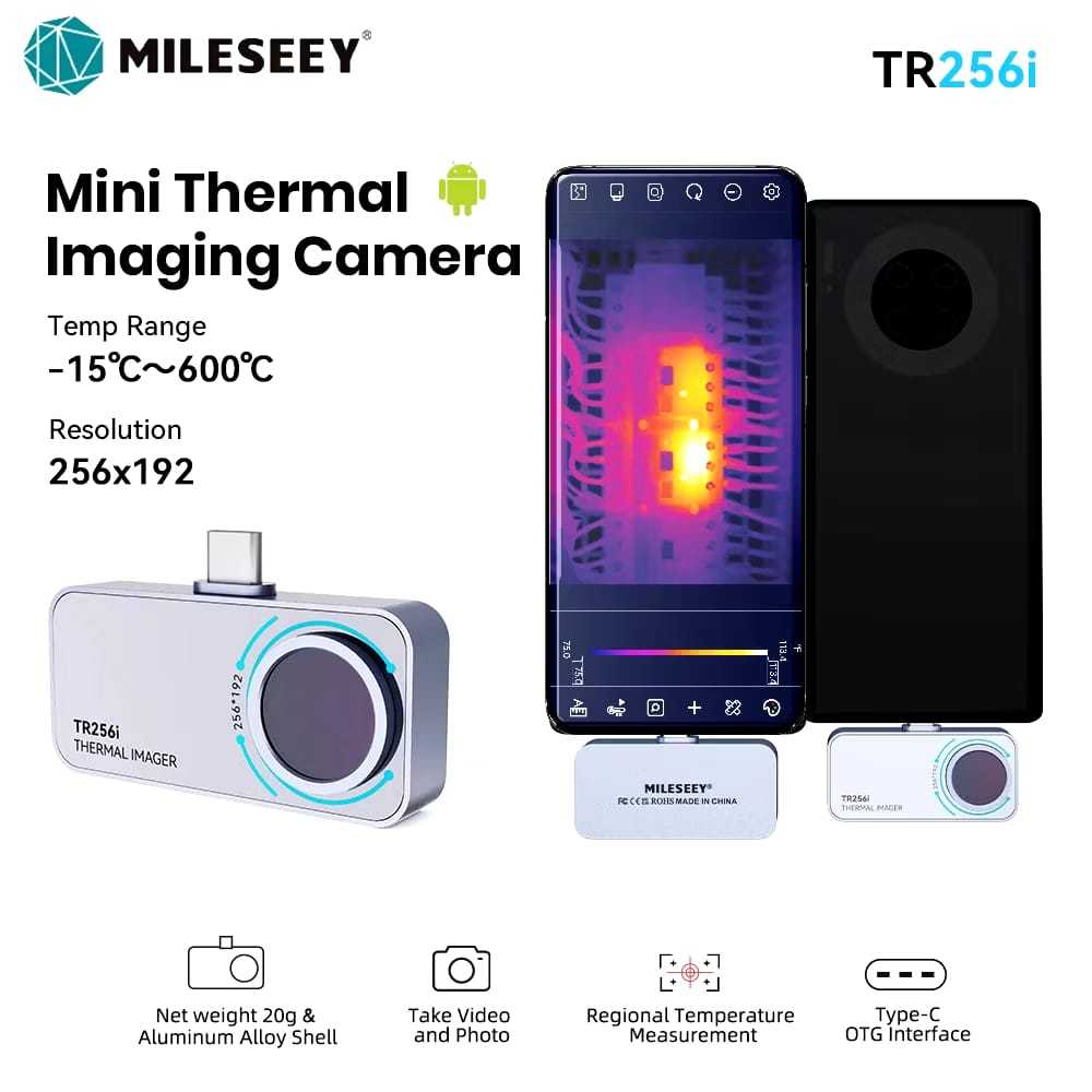 MILESEEY Thermal Camera TR256i 256x192 Thermal Camera Imaging (for Android type C)