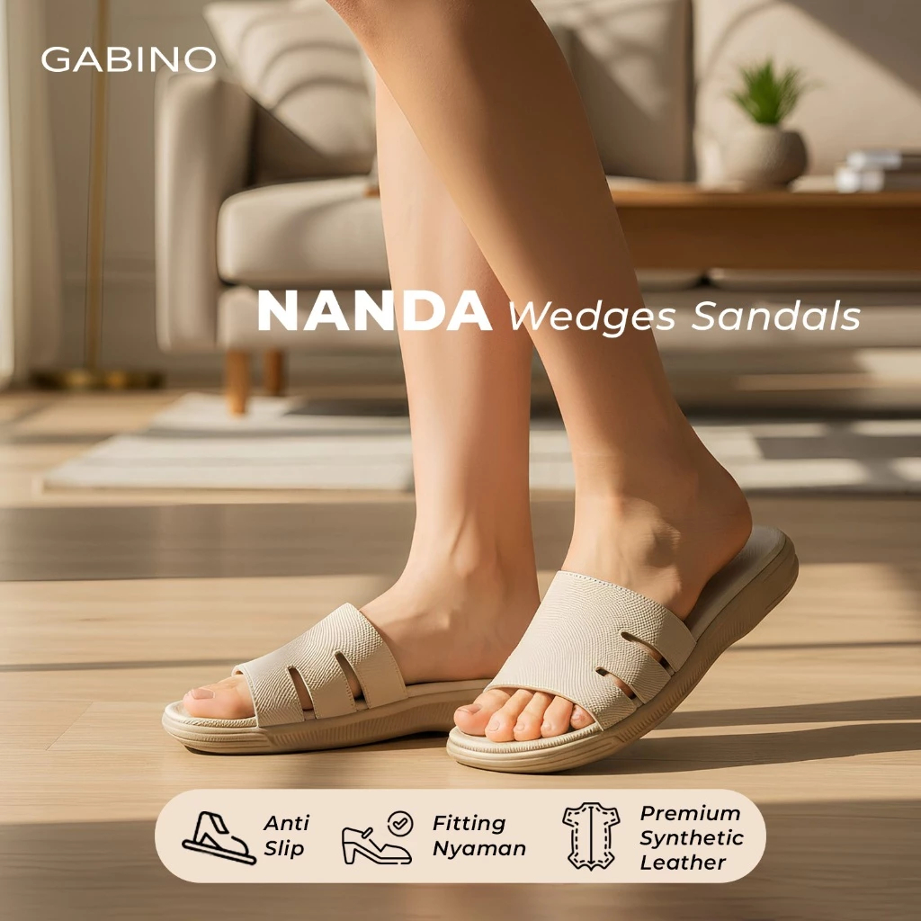 Gabino Sandal Wanita Wedges Slip On Casual - G1CA5005