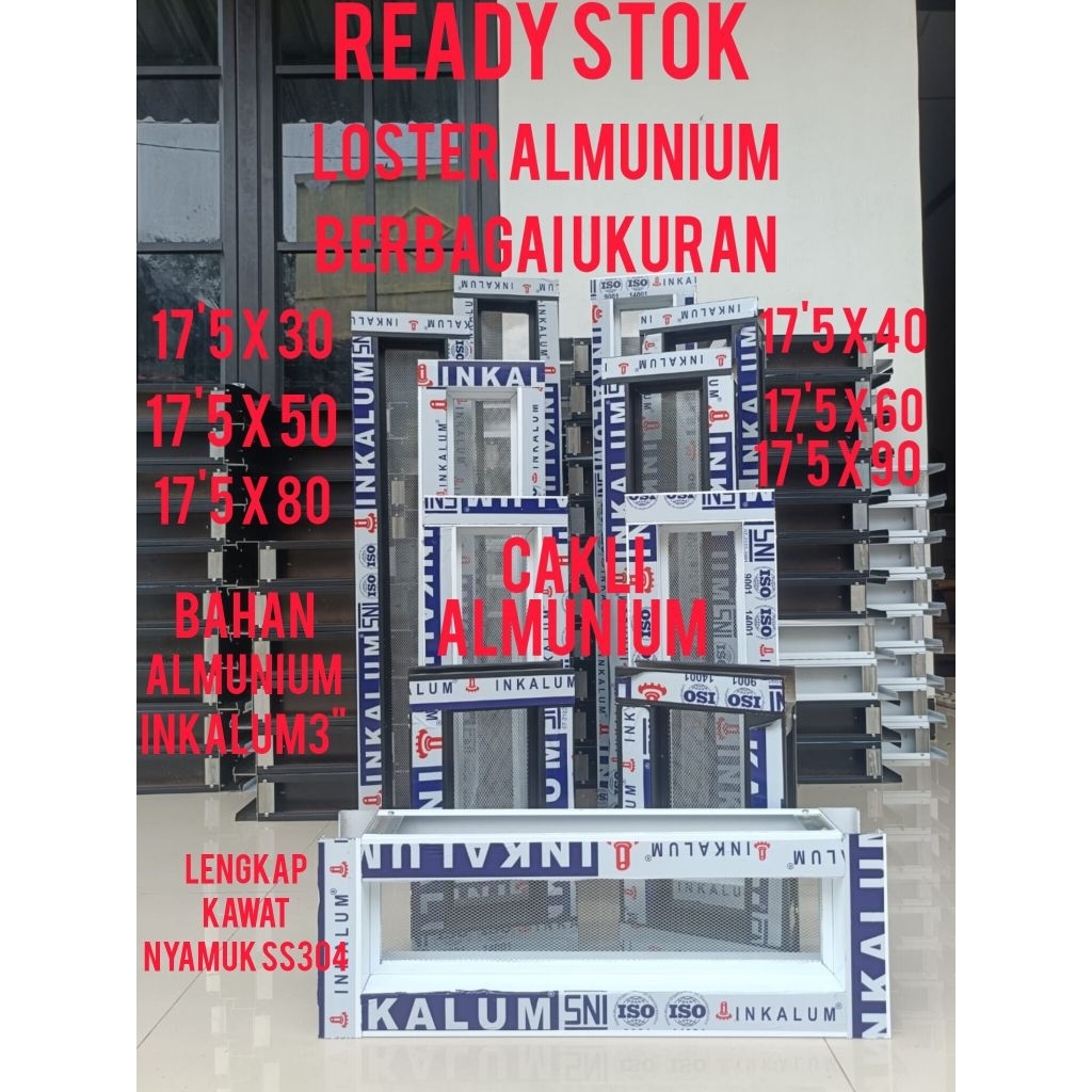 LOSTER ALMUNIUM BERBAGAI UKURAN