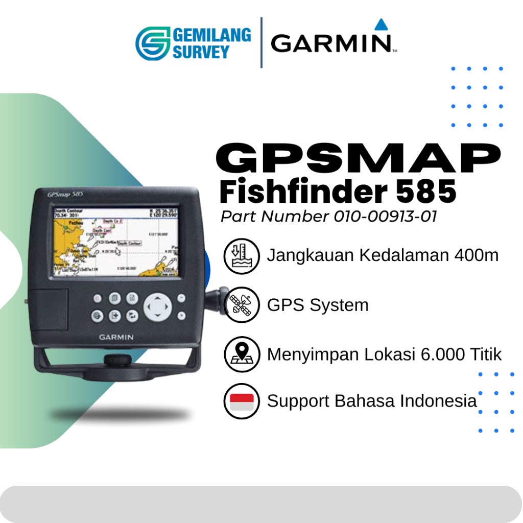 Garmin GPS Fishfinder 585 / 585 Seken Kumplit