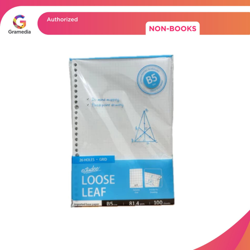 Gramedia Bogor - Estudee loose leaf premium Grid B5 100 sheet