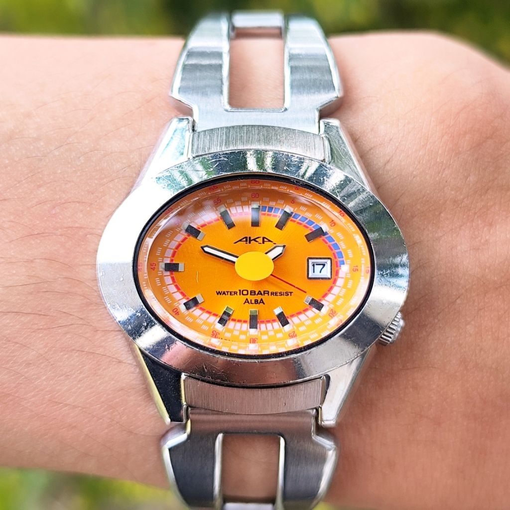 Jam Tangan Alba AKA Sunkist V782-5A40 Vintage Rare 90s Second Original