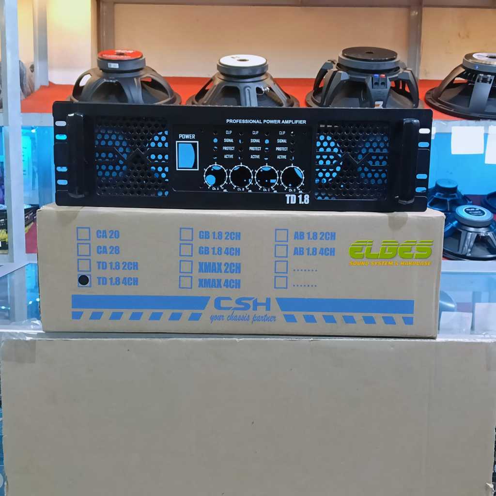Box power amplifier TD1.8 3U 4channel  handle besi