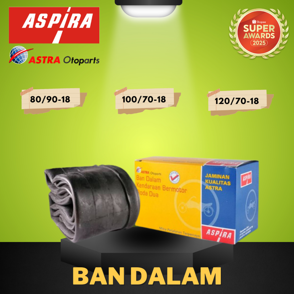 [READY COD] BAN DALAM ASPIRA RING 18 / ASPIRA BAN DALAM MOTOR  80/90 - 100/70 - 120/70 (ORIGINAL 100