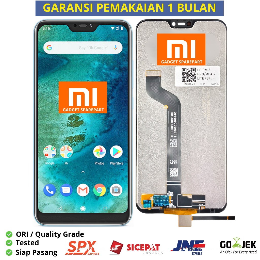 LCD XIAOMI REDMI 6 PRO / XIAOMI MI A2 LITE + TOUCHSCREEN ORIGINAL