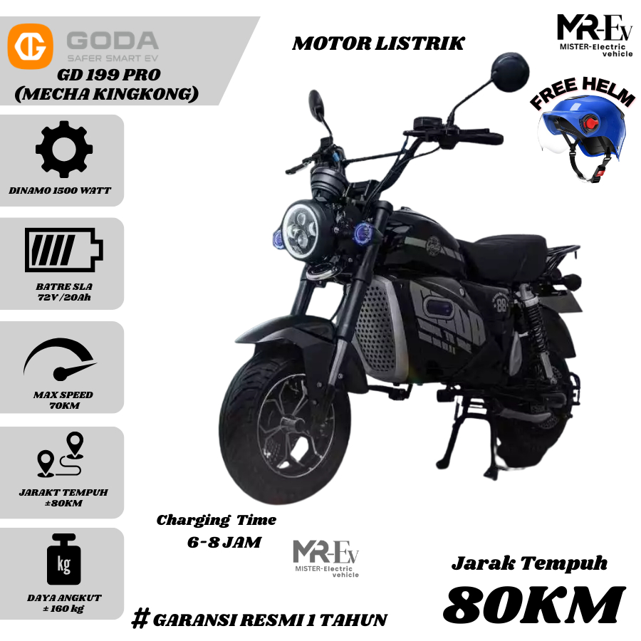 GODA SEPEDA MOTOR LISTRIK GODA 199 PRO / SEPEDA LISTRIK GD199