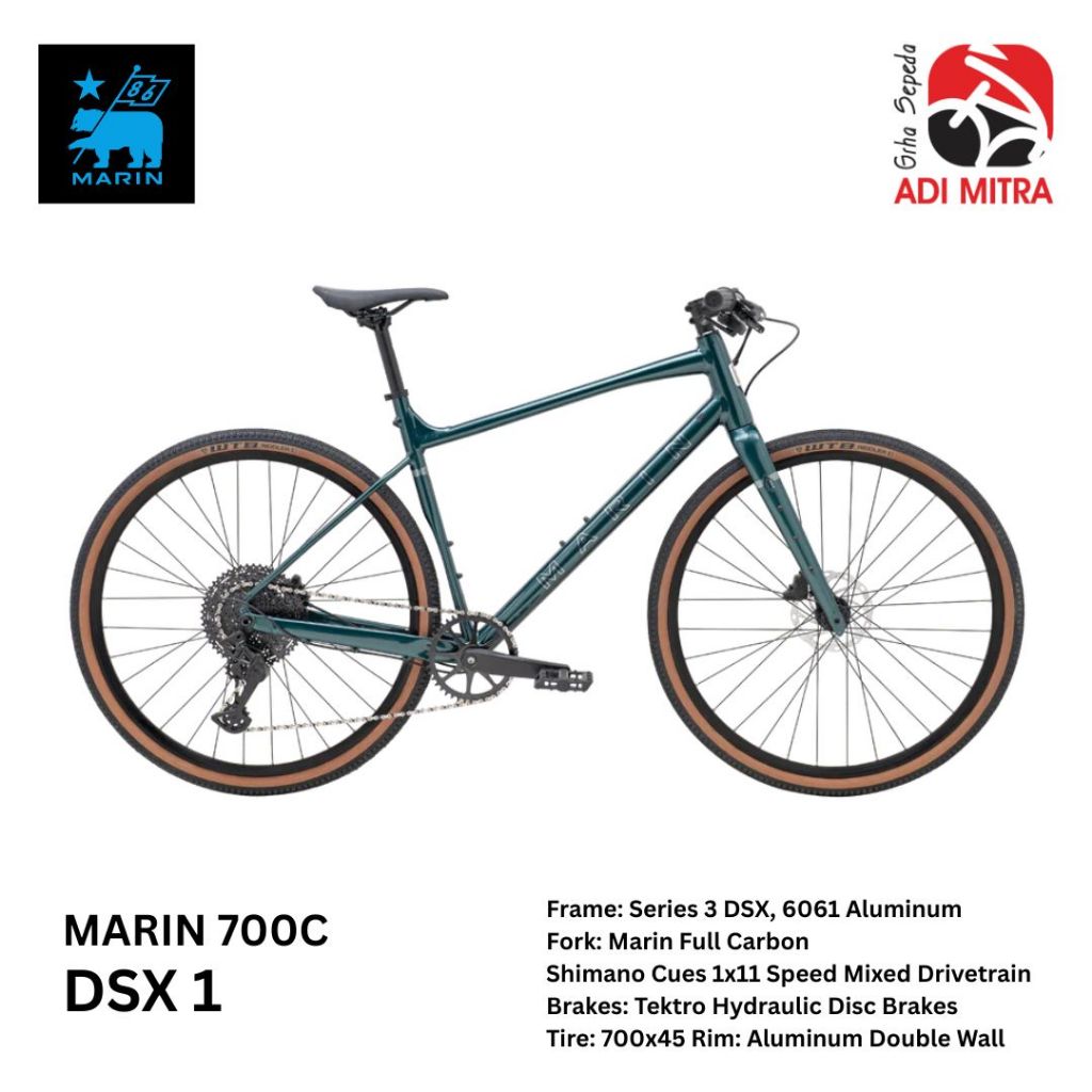 Marin DSX 1 [700C] Sepeda Gravel 1x11 Speed Flat Bar Frame Alloy Fork Carbon