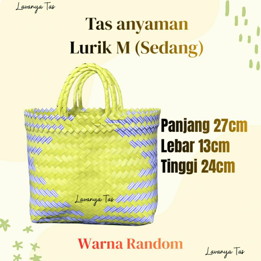 Tas anyaman Lurik M sedang/tas hajatan/tas belanja/tas hampers murah