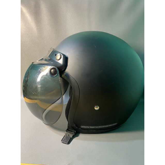 Preloved Helm Classic Ala Bogo Retro. Warna Hitam Doff, Size L Kecil. Kondisi 90%
