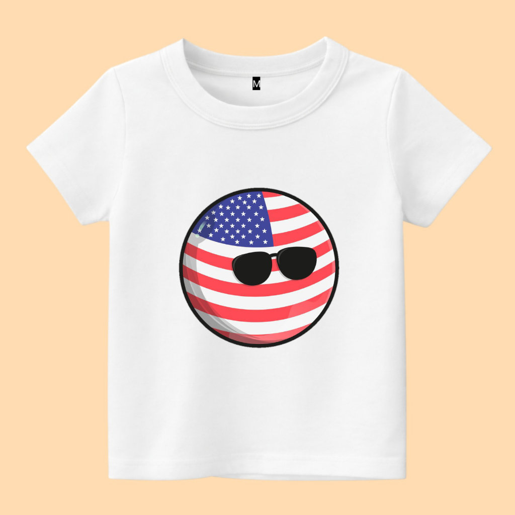 baju kaos anak country balls Amerika ball