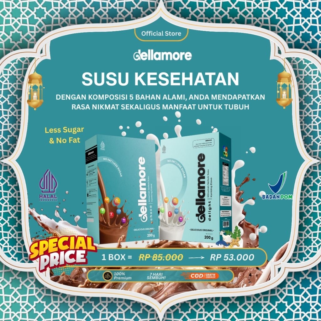 1 Box Dellamore (Dellicia and More) | Susu Untuk Tulang & Sendi, Asam Urat, Diabetes dan Paru-Paru