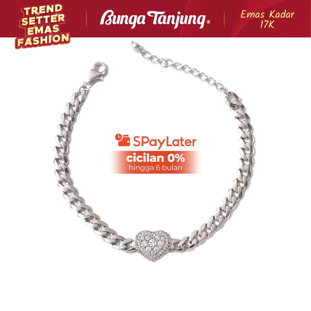 GELANG SISIK NAGA HATI E - EMAS 17K - BUNGA TANJUNG GOLD