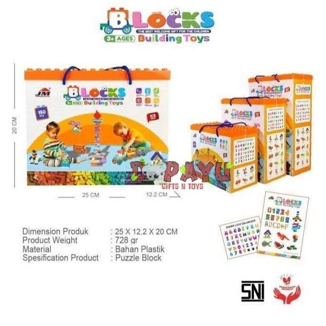 Mainan Edukasi Bongkar Pasang PUZZLE BLOCK BUILDING 150PC 250PC 350PC JM92011