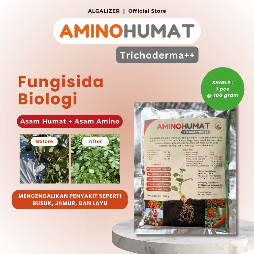 Asam Humat Plus Tricoderma Fungisida | Pembasmi Jamur Tanaman, Busuk Akar, Bercak Daun & GANODERMA S