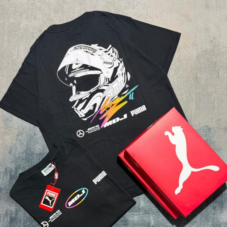 Baju Kaos PUMA x MDJ Mercedes AMG Petronas T-Shirt Premium Original 2026 – Kaos Racing Motorsport Un
