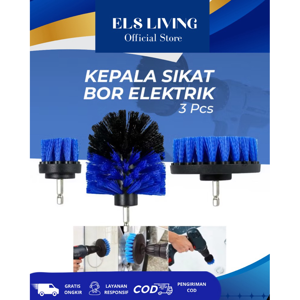 Els Living / Kepala Sikat Bor Elektrik / Sikat kamar mandi / Sikat lantai / Sikat meja