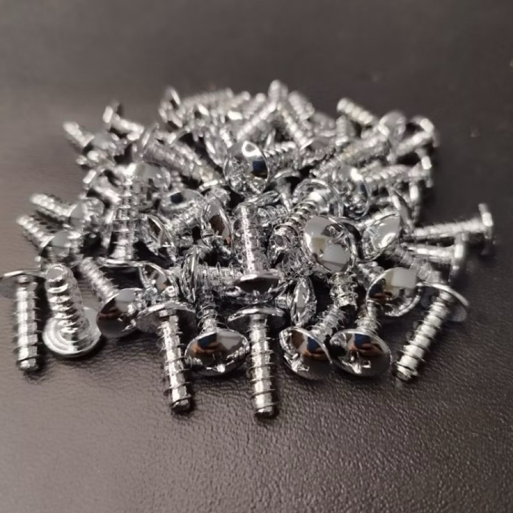 25 Pcs CHROME sekrup skrup Only batok Yamaha 5x16 drat kasar cacing