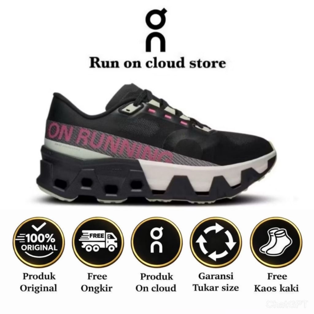 Sepatu On Running Cloud Monster Hyper Women Iron Black Sneaker Shoes Run Sport