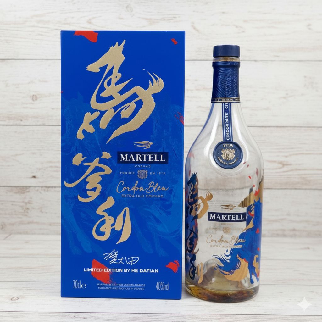 Botol Kosong Martell Cordon Blue Limited Edition By He Datian 700ml + Box