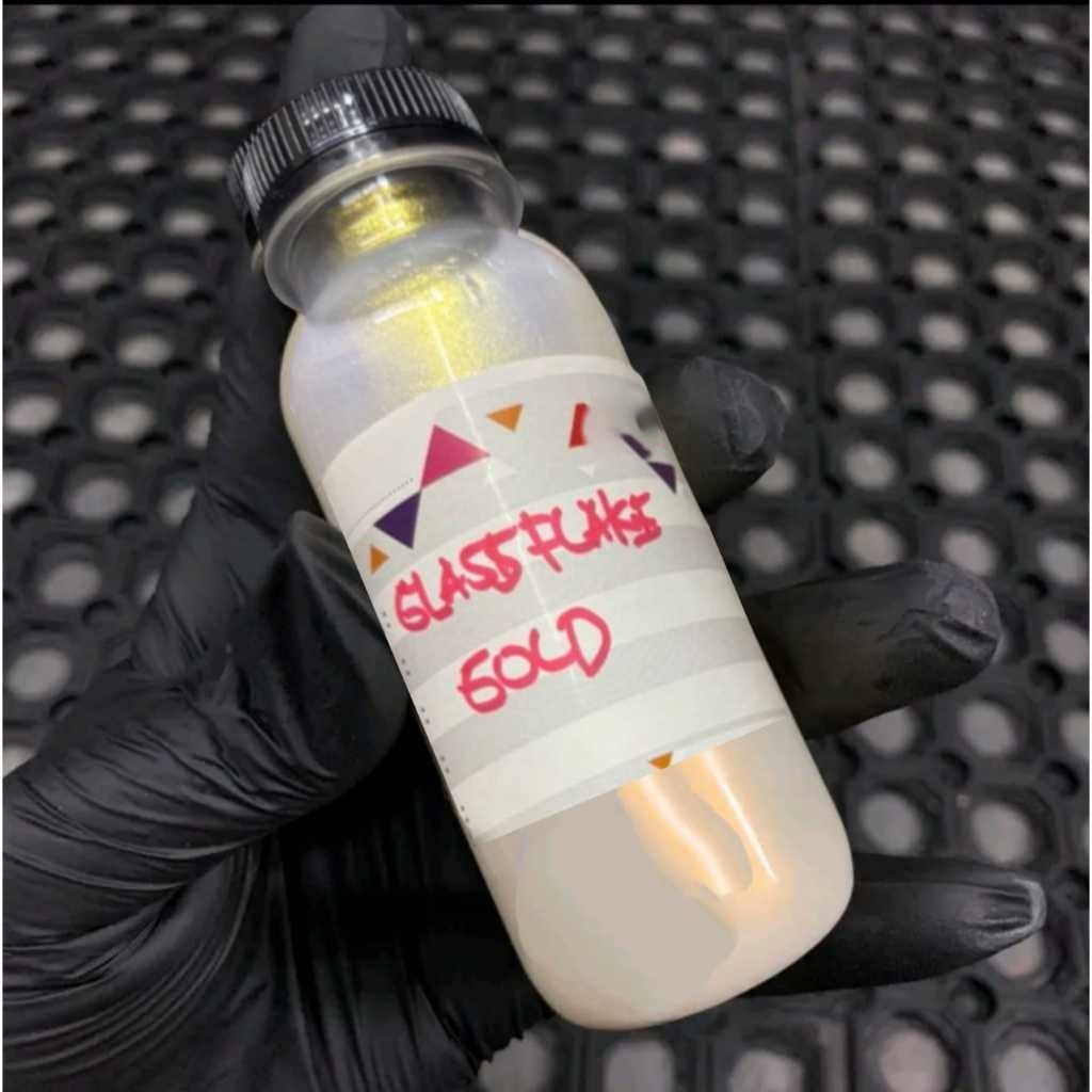 Cat Glass Flake Gold PU lebih kasar dan lebih Menyala dari xiralic