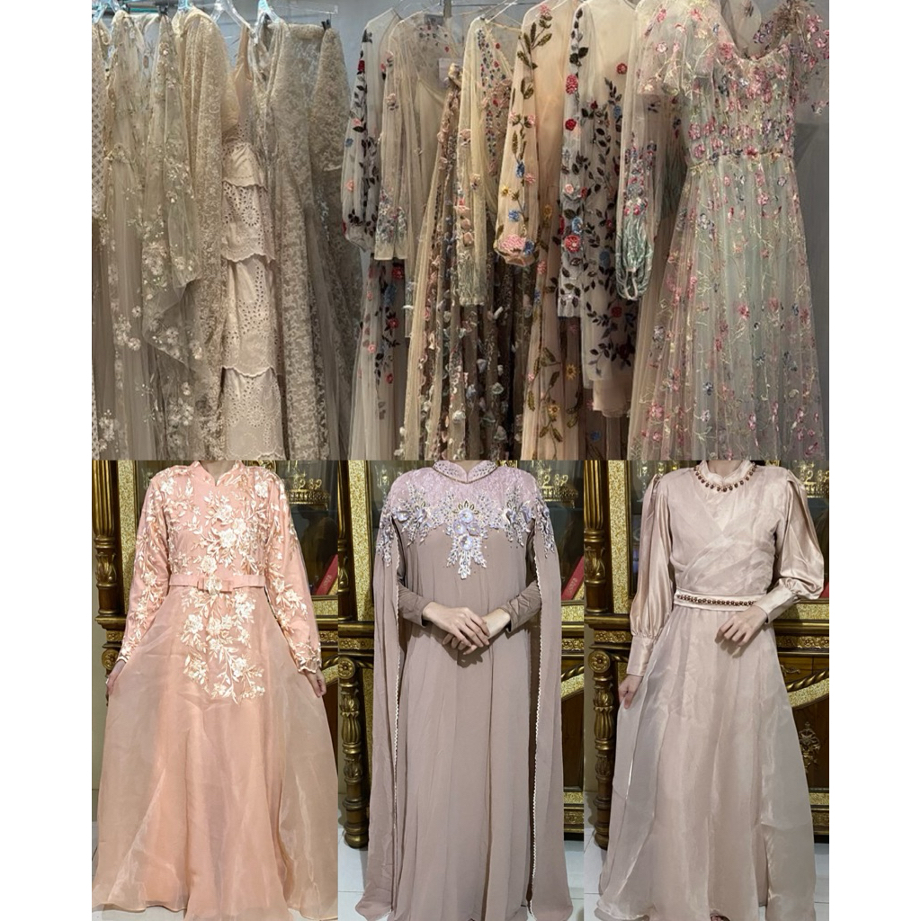 Preloved Gaun Dress Kondangan Kaftan Raya Wisuda