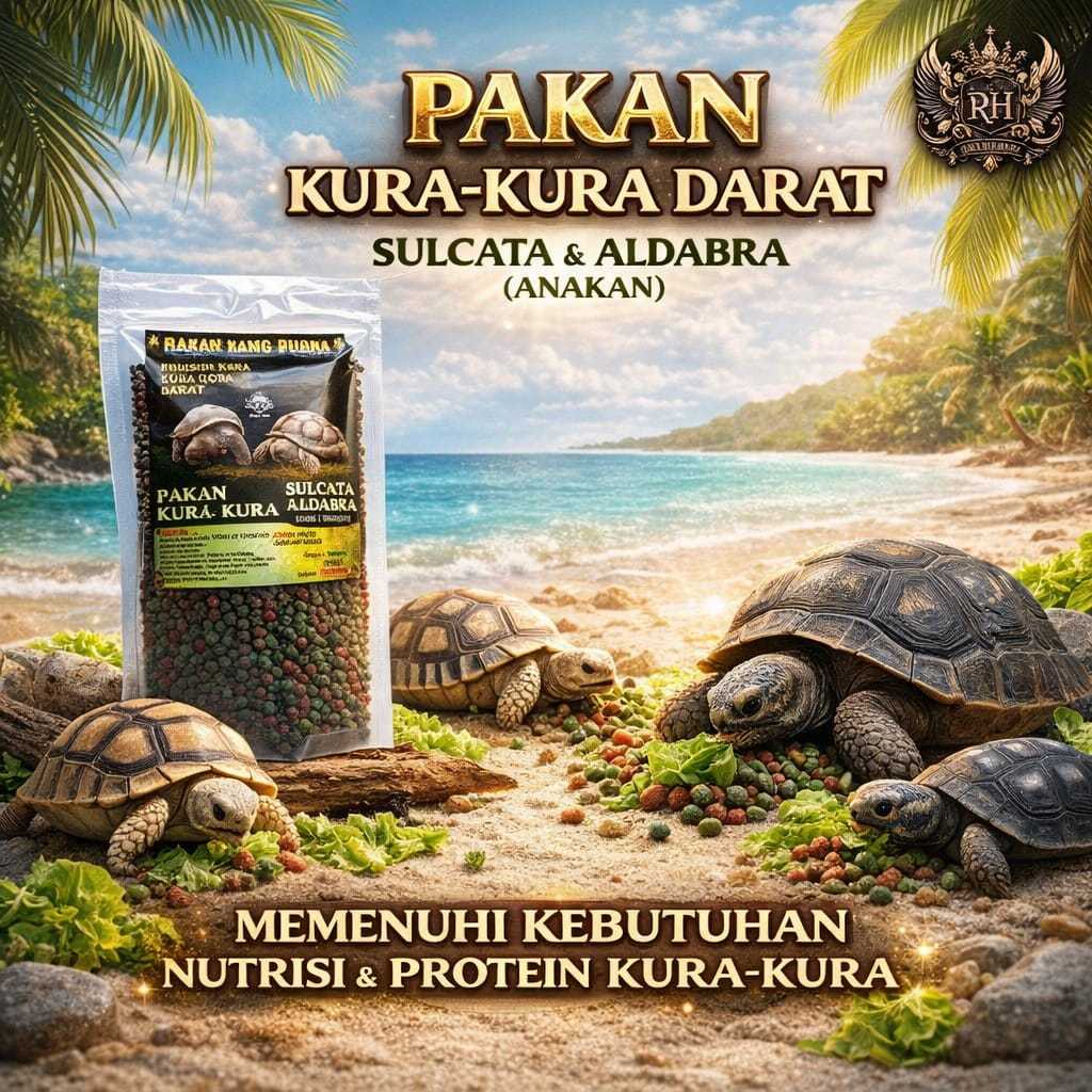 Pakan Kura Kura Darat Sulcata Aldabra Anakan 100gr